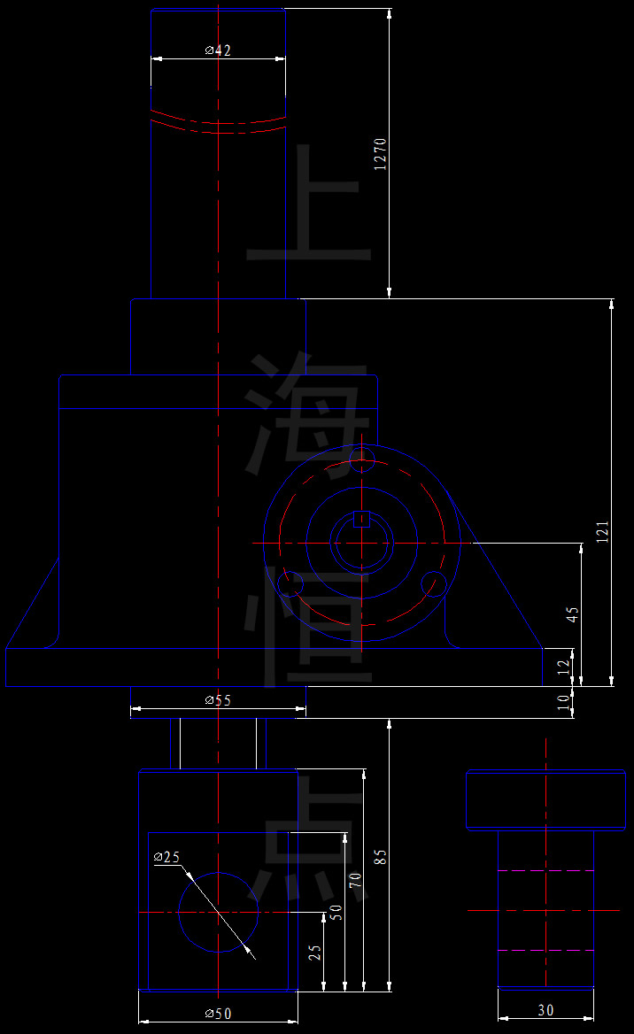 SWL2.5-1B-IV 絲杆升降機外型尺寸CAD圖紙