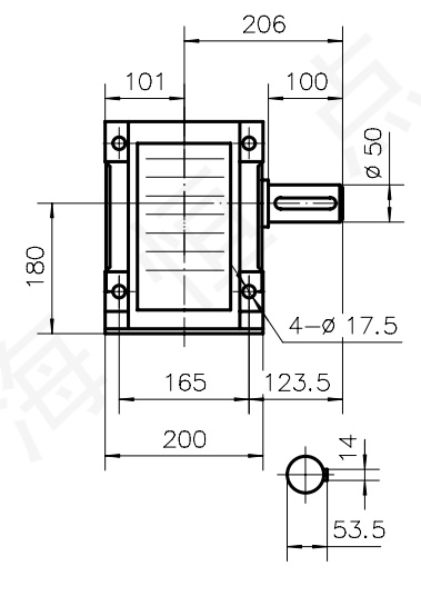 K系列減速機[K77-Y4KW-NA63-A]标準件外型尺寸圖