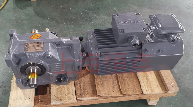 K37系列減速機輸入配變頻電機，輸出雙軸A+B 實物照片