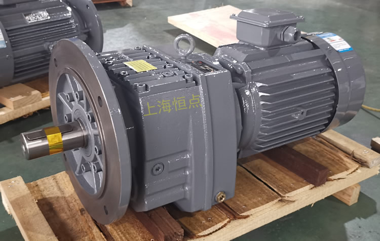 RF87減速機，立式安裝，輸入配電機，實物照片如下