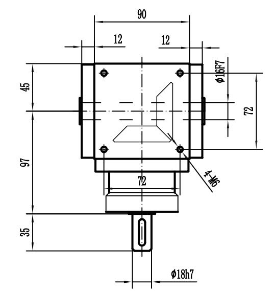 HDA09系列換向器：HDA09-2：1-E外形安裝尺寸圖3